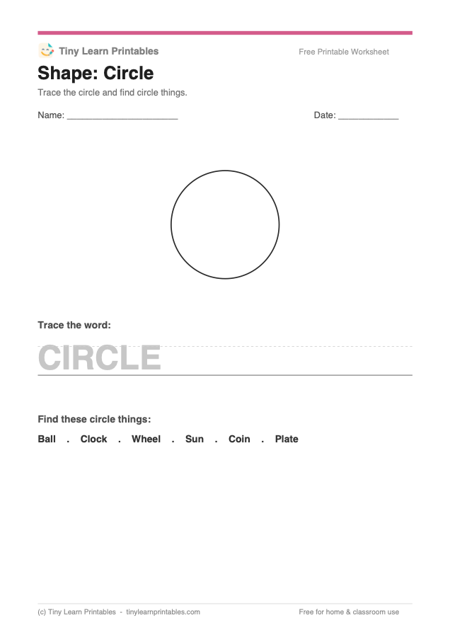 Shapes tracing worksheet sample